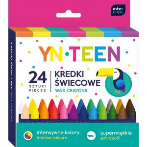 Kredki świecowe Interdruk YN-Teen, 24 kolory
